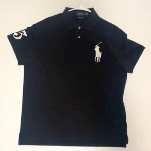 Polo Ralph Lauren Big Pony Polo Black Shirt  Size XL Slim Fit